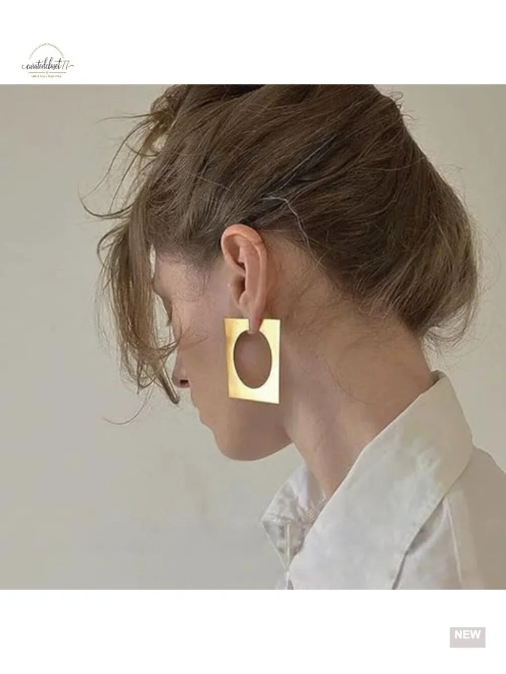 Large Chunky Gold Hoop Earrings Geometric Dangle Statement Hypoallergenic